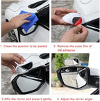 Blind Spot Mirrors adjustable Rearview Mirror Baby Car Mirrors,Strong Adhesive HD Glass Convex,stick on Side mirror or inner mirror or anywhere else (Black frame, 1 PC)
