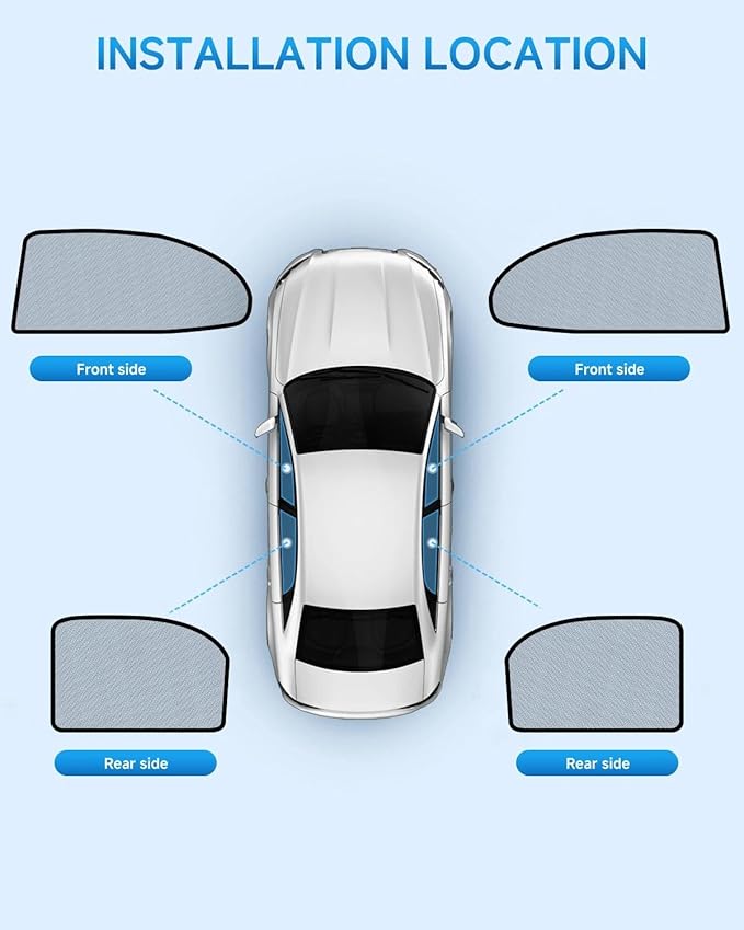 Car Window Shades for Toyota-Camry(2018-2024),4 Pack Car Window Cover for Baby Sun Shade Blocker Breathable Mesh,Reduce UV Rays & Heat Insulation Privacy Protection for Camping, Travel, Sleep