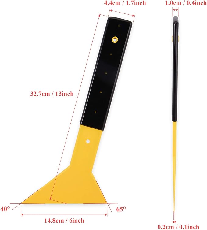 EHDIS Window Tint Squeegee Long Handle Scraper Tool Triangle Slim Foot Tinting Squeegee Windshield Snow Frost Ice Removal Tool for Cars Trucks Window Film Installation Applicator Tool