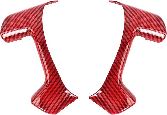 JeCar Steering Wheel Trim Covers Interior Accessories Compatible with Chevy Silverado/Tahoe/Suburban/Avalanche/GMC Yukon/GMC Sierra/Escalade 2007-2013 & Captiva 2012-2017, Red Carbon Fiber Finish