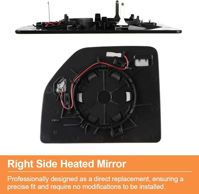 Senzeal Passenger Side Heated Mirror Glass with Blind Spot Detection BLIS for Ford F150 2015-2020 Ford F250 F350 F450 F550 2017-2022 Upper Tow Mirror (Right Side)