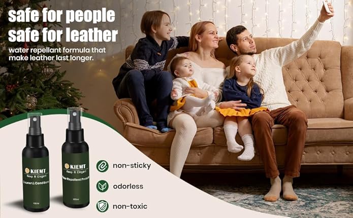 KIEMT Premium Suede and Nubuck Care kit,Leather Cleaner and Conditioner,Suede Protector Spray,Double Face Leather,Suede Clean