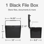 Pendaflex Portable File Box, Letter Size, 14.25" x 9.25" x 11", Black