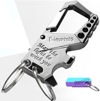 Hephis Skull Heavy Duty Key Chain,Car Emergency Escape Tool, Seat belt Cutter,Bottle Opener,Carabiner Car Key Chains