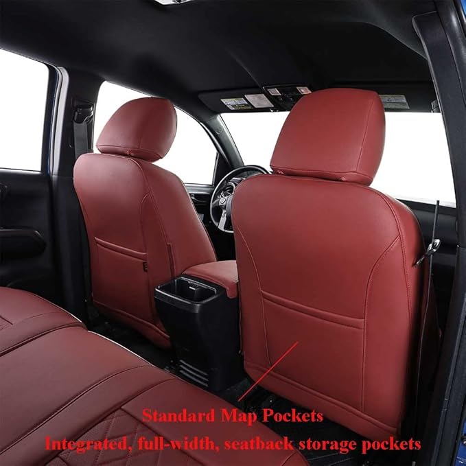EKR Custom Fit Tacoma Car Seat Covers for Select Toyota Tacoma 2016 2017 2018 2019 2020 2021 2022 2023 Double Cab/Crew Cab - 