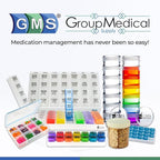 GMS 12 Compartment Vitamin Pill Organizer - Large Size Suitable for Multiple Supplements & Tablets - Safe, Secure Design with