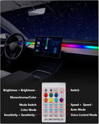 for Tesla LED Car Ambient Lighting Strip Model Y Juniper Model 3 Highland Accessories 2017-2026 LED Light Strip Dashboard Air Vents Interior Waterproof Decoration Atmosphere Ambient Lighting