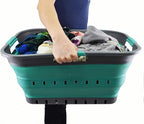 SAMMART 42L (11 gallon) Collapsible Plastic Laundry Basket - Foldable Pop Up Storage Container/Organizer - Space Saving Hampe