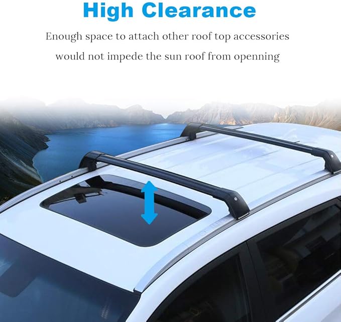 JDMON Compatible with Roof Rack Cross Bars KIA Sorento 2015 2016 2017 2018 with Side Rails Anti-theft Locks Desigh, Aluminum Luggage Rack Crossbar for Rooftop Cargo Bag Carrier Kayak Canoe Bike, Black