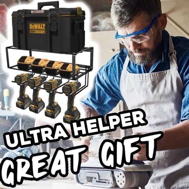 Power Tool Organizer, 120LB Bearing Assemble-free Wall Mount Cordless Drill Holder Utility Racks Storage For Dewalt Milwaukee