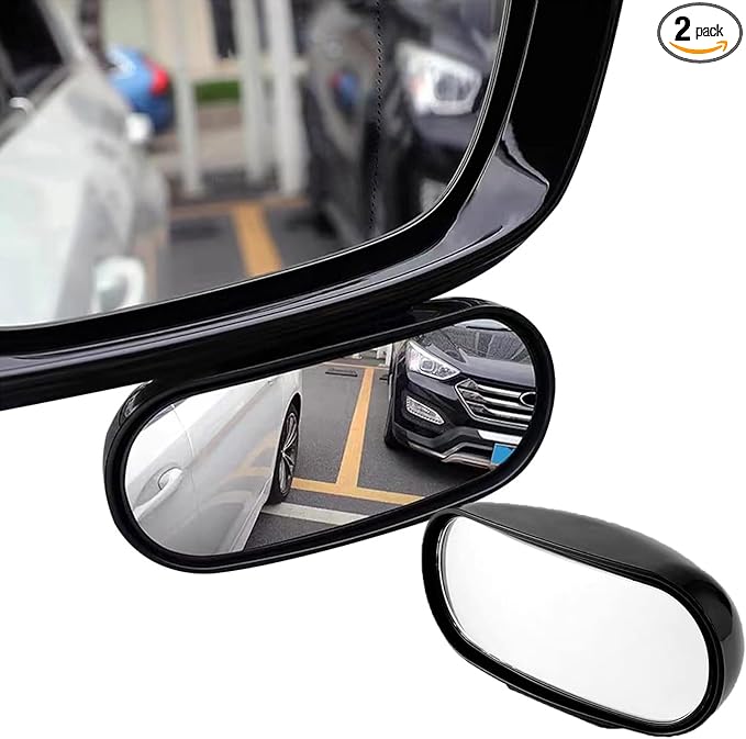 360 ° HD Blind Spot Car Mirror Rectangular, 2Pcs Blind Spot Car Rearview Stick on Mirror, Adjustable Blindspot Convex Wide Angle Side Rearview Mirror for Car,Truck,SUV