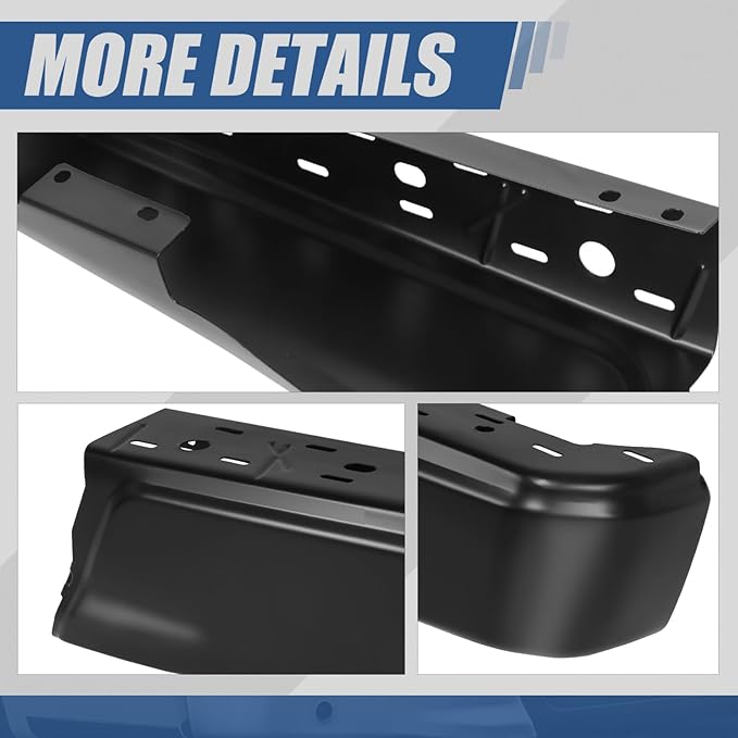 Auto Dynasty Rear Bumper End Caps Cover Compatible with 2015-2020 Ford F-150, Passenger Right Side, with Parking Sensor Holes, Primered/Painted Black