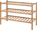 Kitsure Bamboo Wooden Shoe Rack for Closet - Stackable Shoe Organizer with Modular Structure, Space-Saving Shoe Shelf for Ent