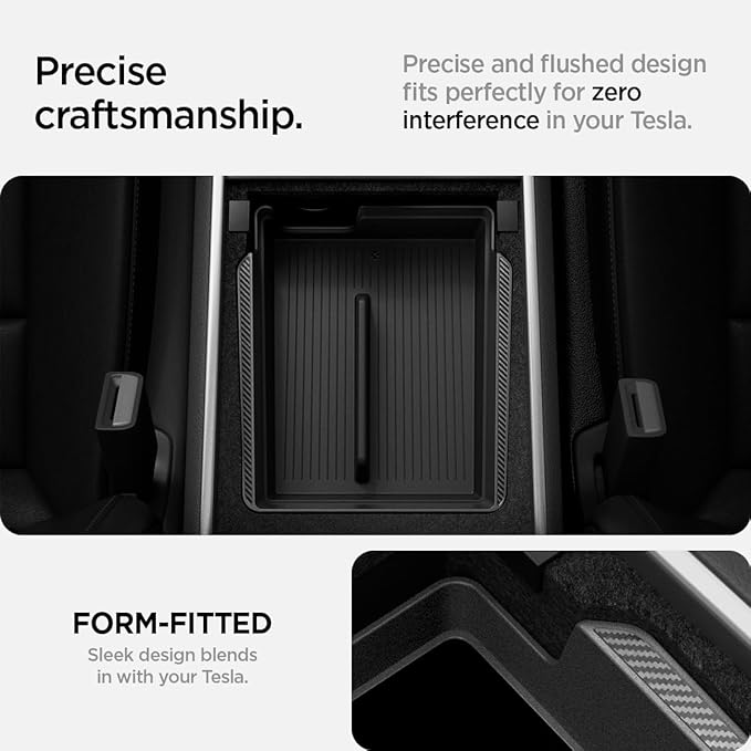 Spigen Armrest Console Organizer for Tesla Model Y (2020-2024) & 3 (2017-2023) [Not Compatible with Y Juniper 2025/26 and 3 Highland (2024/25)]