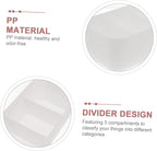 2pcs Plastic Socks Organizer with Compartments Stackable Drawer Storage Box for Underwear Gloves and Accessories White