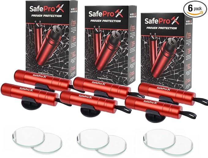 SafeProX 2 in 1 Emergency Escape Tool, Life Saving Car Window Breaker & Seatbelt Cutter - Car Window Hammer for Quick Acciden