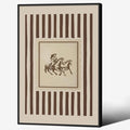Retro Western Black Framed Wall Art Striped Rodeo Decor Southwest Cowboy Poster Canvas Prints 20x30 in Vintage Stamp Mid West