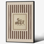 Retro Western Black Framed Wall Art Striped Rodeo Decor Southwest Cowboy Poster Canvas Prints 20x30 in Vintage Stamp Mid West