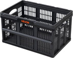 VEVOR Plastic Collapsible Storage Bins, 45L 3 Packs, Stackable Folding Storage Crates with Handles, Holds 33 lbs Per Bin, Fol
