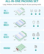ECOHUB 6 Set Packing Cubes for Travel Suitcase Organizer Bags for Luggage Lightweight Carry On Suitcase with Lable & Personal
