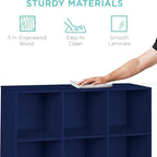 Best Choice Products Kids Bookcase 9-Cube Storage Organizer, 13.5in Shelf Opening, Bookshelf, Toy Storage, Customizable w/ 3 