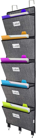 homyfort Over the Door File Organizer Hanging File Folders, Wall Organizers and Storage for Mail, Magazine, Notebooks, Planne