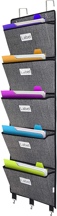 homyfort Over the Door File Organizer Hanging File Folders, Wall Organizers and Storage for Mail, Magazine, Notebooks, Planne