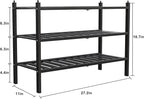 Dranixly Shoe Rack, 3-Tier Bamboo Stackable Shelf Storage Organizer, Stand for Closet, Entryway, Hallway, Bathroom and Living