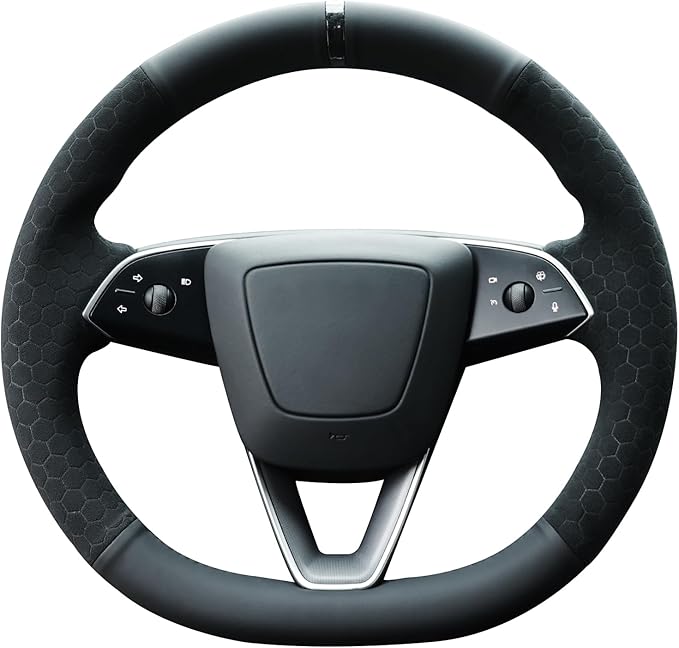 MEWANT DIY Stitching Steering Wheel Cover Wrap for Tesla Model 3 Highland 2023-2025/Model Y 2025 Highland for Tesla Model 3/Model Y Accessories