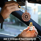 Wood Car Air Freshener — Handmade Car Air Freshener — Captain Shield Designed Fragrance Oil Diffuser in Wooden Gift Box — Aro