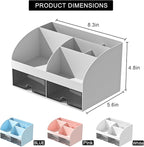 Makeup Organizer with Drawers, Cosmetic Storage for Dresser Vanity and Bathroom Countertop, Beauty Holder for Lipstick Brush,