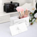 Luxspire Cotton Swab Holder, Qtip Holder Dispenser with Lid, 2 Compartments Cotton Ball Organizer, Bathroom Container for Cot