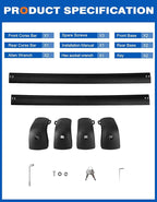 Roof Rack Cross Bars 220lbs Compatible with Ford Edge 2015-2024,Heavy Duty Aluminum Lockable Roof Rails Crossbars Cargo Canoe Black Rooftop Cargo Carrier Luggage.