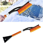 27" Snow Brush and Ice Scrapers for Car Windshield and Window, Detachable Winter Snow Remover Ice Shovel Tool with Ergonomic Foam Grip & No Scratch Bristles, Car Accessories for Truck SUV (Orange)