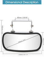 BOOLEE Convex Mirror Stainless Steel Rectangular U-Bracket for Cars Trucks Boats Tractors Forklifts Improves Visibility Rear view and Side Mirror Universal Screw Fixed