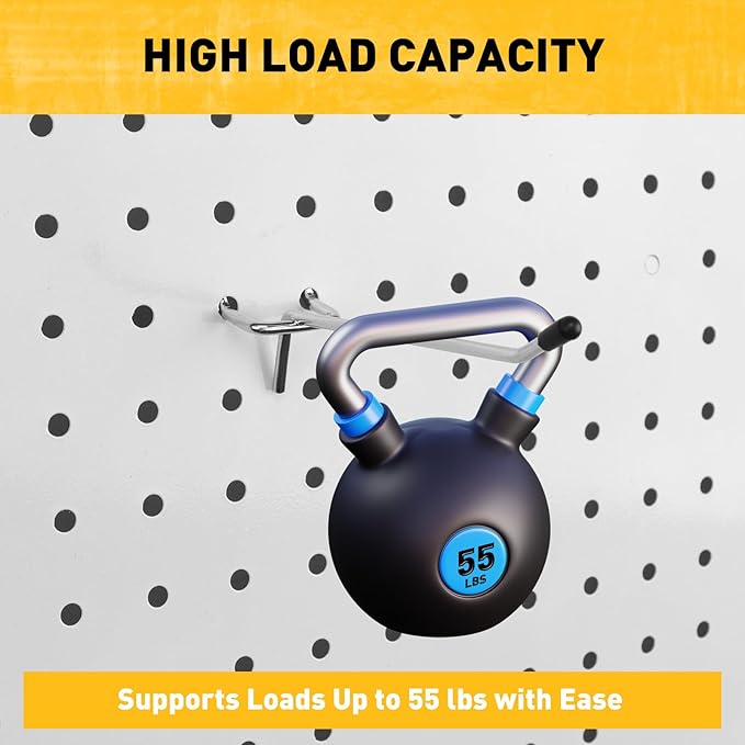ELEAD 55-Piece 4 Inch Pegboard Hooks, Heavy Duty Peg Board Organizer Accessories, Peg Board Tool Hangers Fit for 1/4" and 1/8