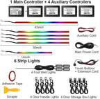 Acrylic Interior Car LED Strip Light, Dreamcolor 18-in-1 RGB Ambient Lighting with APP, 16 Million Colors 175in 600LED Music Sync Lights for Night Driving, Home, Camping & Gift Decor