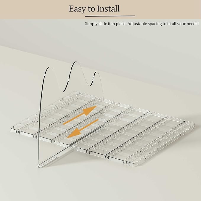 Purse Organizer for Closet - 2 Pack Acrylic Clear Shelf Dividers, Adjustable Bag Handbag Book Storage Organizer for Bedroom O