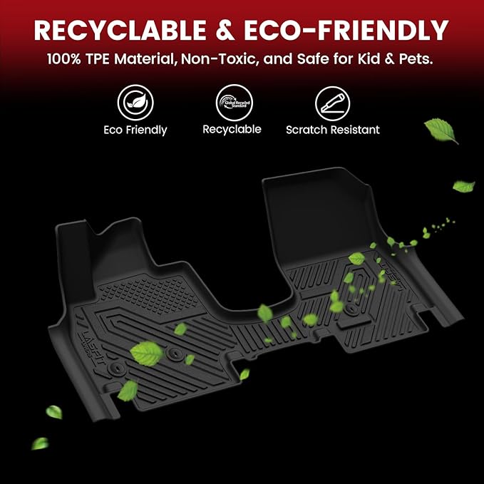 LASFIT Floor Mats for Hyundai Ioniq 9 2026 (Only fit 7 Seats,not fit 6 Seats), All Weather TPE Custom Fit Hyundai Ioniq 9 2026 Full Set Car Accessories Floor Liners & Backrest Mats & Cargo Mats,Black