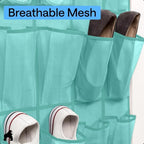 GORILLA GRIP Over the Door Shoe Organizer, 24 Large Breathable Mesh Pockets, Space Saving Hanging Storage Holder, Closet Rack