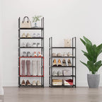 5-Tier Small Shoe Rack, Metal Stackable Kids Shoe Shelf Storage Zapateras Organizer,Narrow Shoe Rack Sturdy for Closet Hallwa