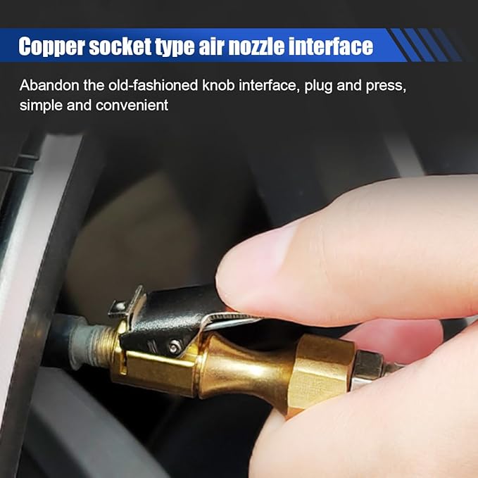 Digital Tire Pressure Gauge with Inflator - 250 PSI Heavy Duty Tire Inflator with Gauge & Quick Connect Coupler - Car Tire Air Chuck and Compressor Accessories - 0.1 Display Resolution (1 Pack)