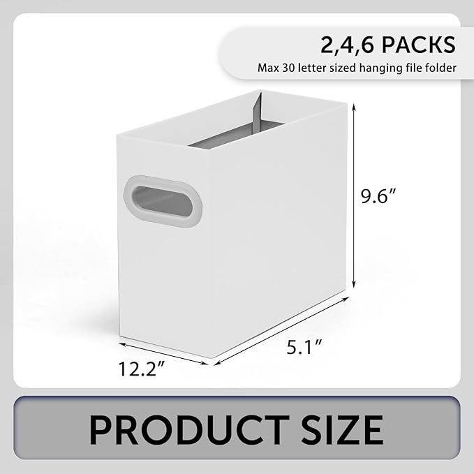 Hanging File Organizer, Cardboard File Folder Organizer for Letter Size, Desk Documents Storage Box, Portable File Folder Hol