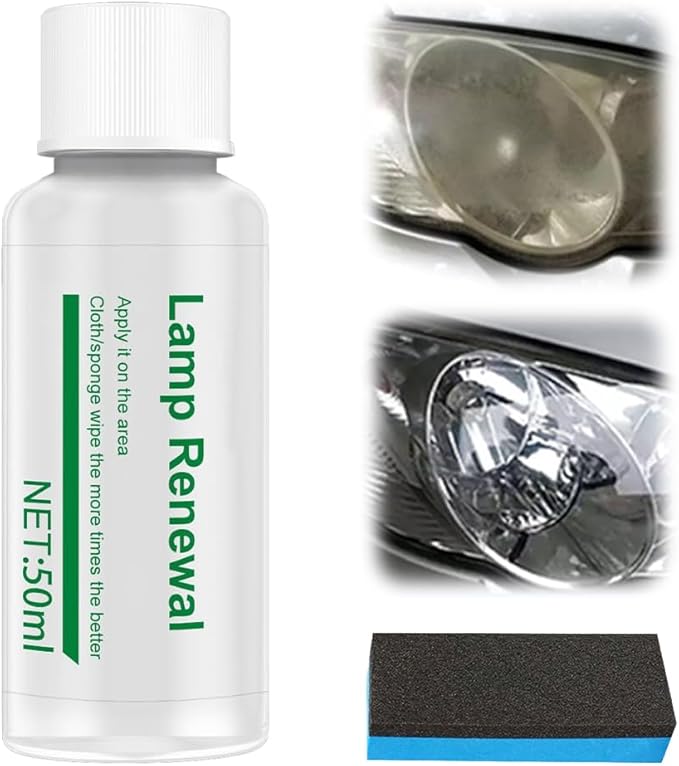 Auto Long-Lasting Effective Headlight Repair Fluid, Car Headlight Restoration Kit Headlight Cleaner and Cleaning Sponge, Auto