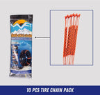 Jeremywell 10 PCS Emergency Anti-Skid Mud Snow Survival Traction Multi-Function Car Tire Chains, Orange, Security Chains for 