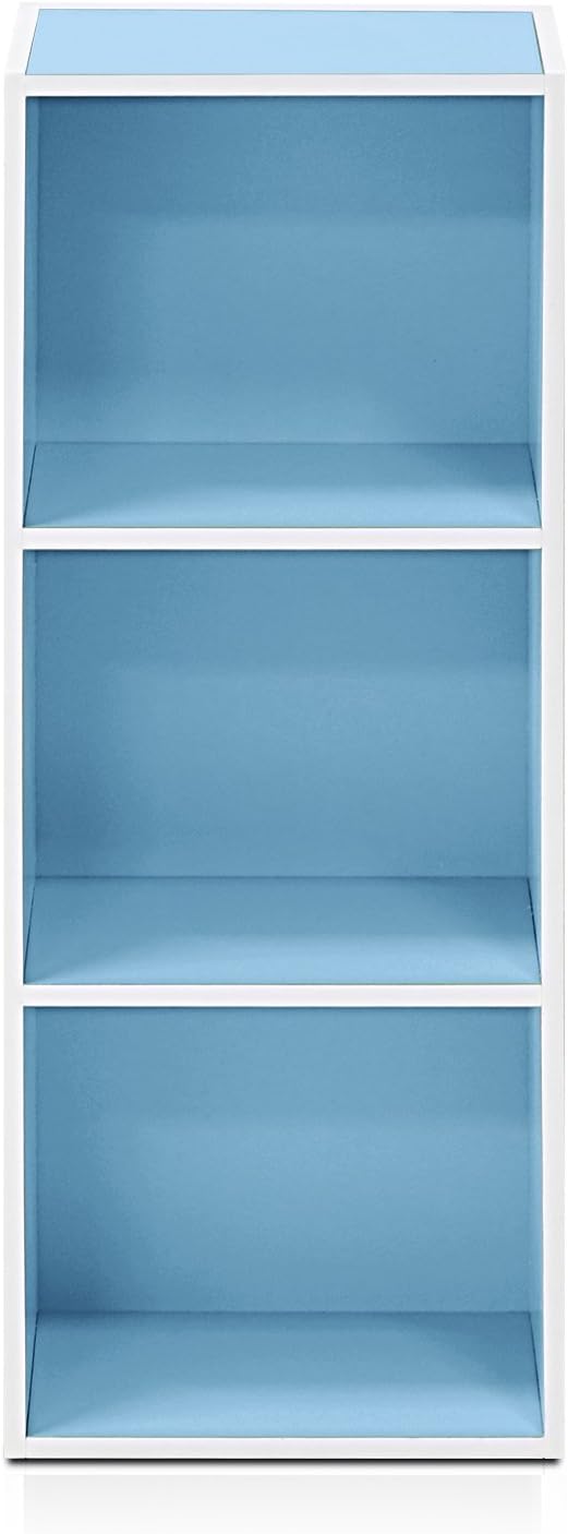 Furinno LUDER Book Shelf, 3-Cube Bookshelf, Bookcase with Open Shelves, 9.3 x 12 x 31.5, Easy Assembly, for Living Room, Bedr