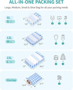 ECOHUB 6 Set Packing Cubes for Travel Suitcase Organizer Bags for Luggage Lightweight Carry On Suitcase with Lable & Personal