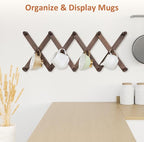 Accordion Wall Hanger, Hat Rack for Wall with 14 Coat Hooks, Expandable Hat Hangers Organizer, Vintage Decorative Coat Rack W