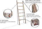 FUIN 6.4ft Extra Wide Wooden Blanket Ladder Living Room Decorative Wal Leaning Farmhouse Quilt Display Holder Rustic Wood Tow