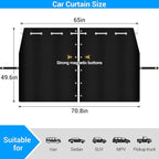XCBYT Car Privcay Curtains - Car Camping Divider Curtains with Stainless Steel Adjustable Length Crossbar Window Shades for Van SUV Pickup Truck Travel Nap Camping